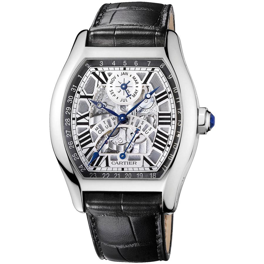 Cartier Tortue Perpetual Calendar 51mm W1580048 Openworked Dial