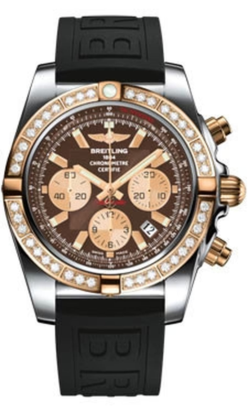'- Chronomat 44 Steel and Rose Gold 40 Diamond Bezel - Diver Pro III Strap