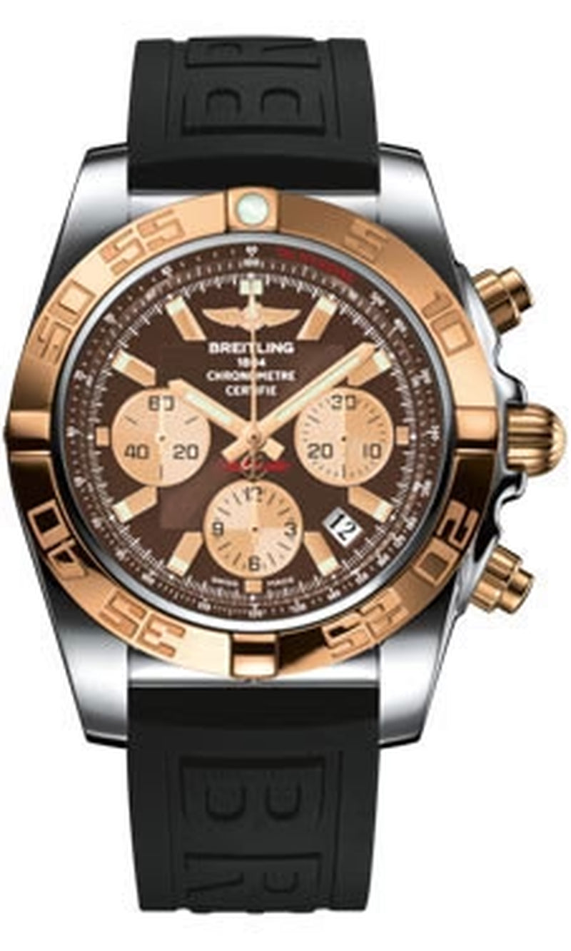 '- Chronomat 44 Steel and Rose Gold Polished Bezel - Diver Pro III Strap
