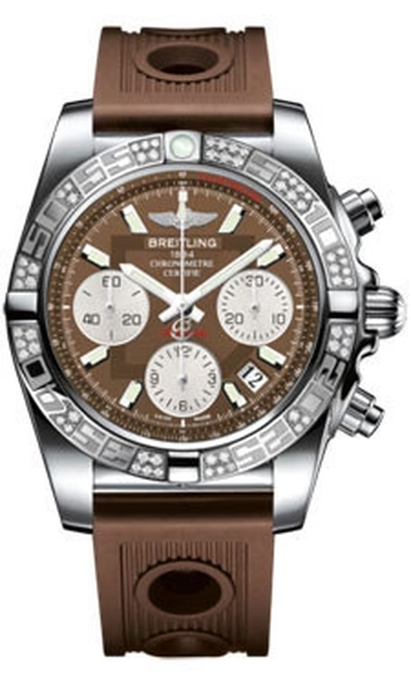 '- Chronomat 41 Steel Diamond Bezel - Ocean Racer Strap