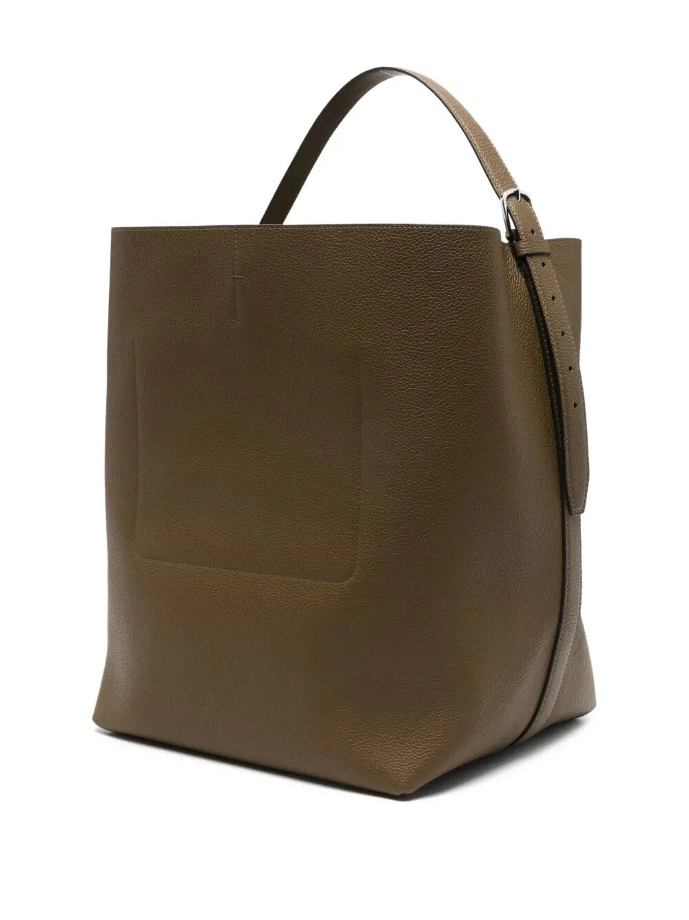 "BELTED GRAINED LEATHER" TOTE BAG