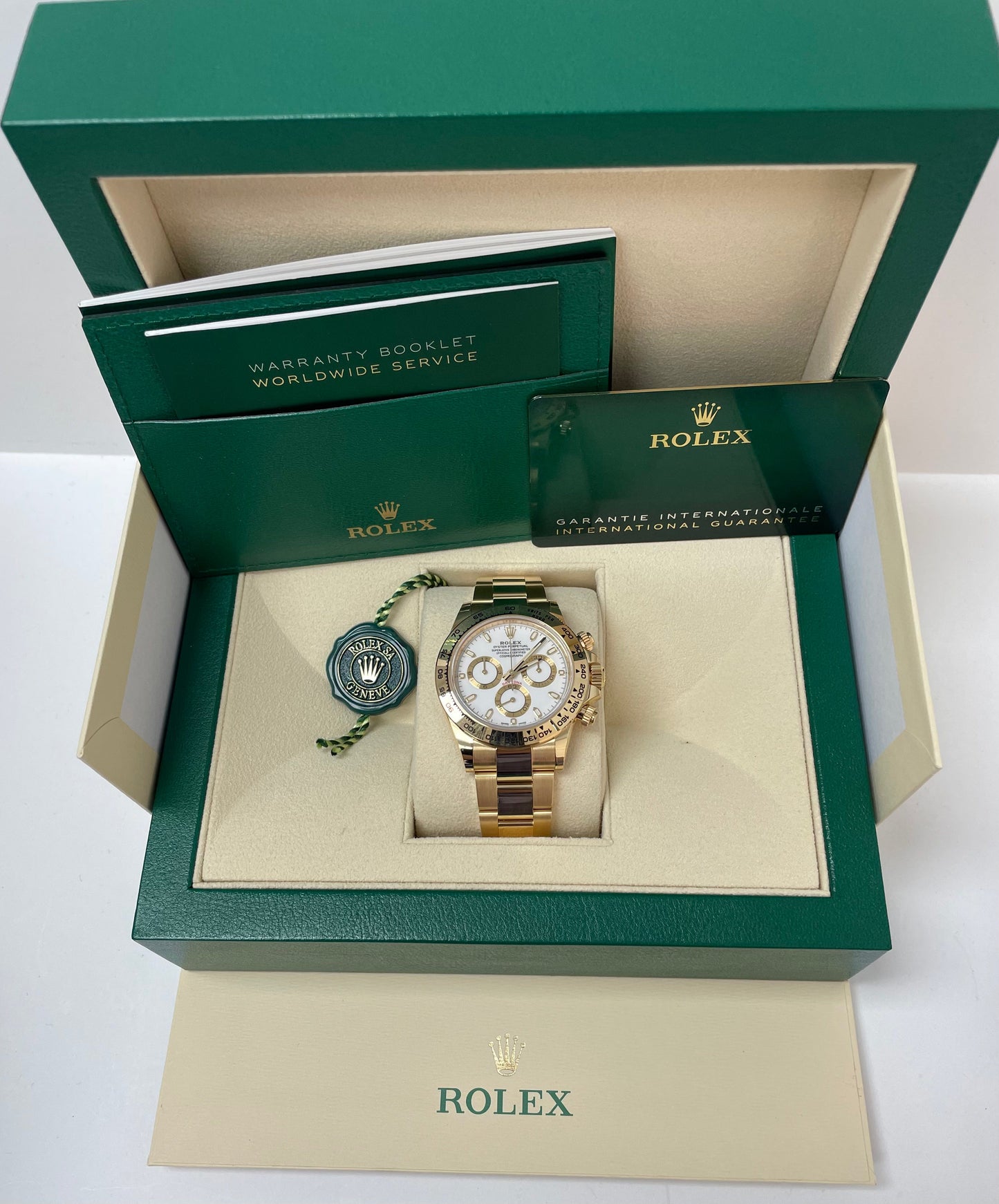 Rolex Yellow Gold Cosmograph Daytona 40 Watch - White Index Dial (Ref # 116508)