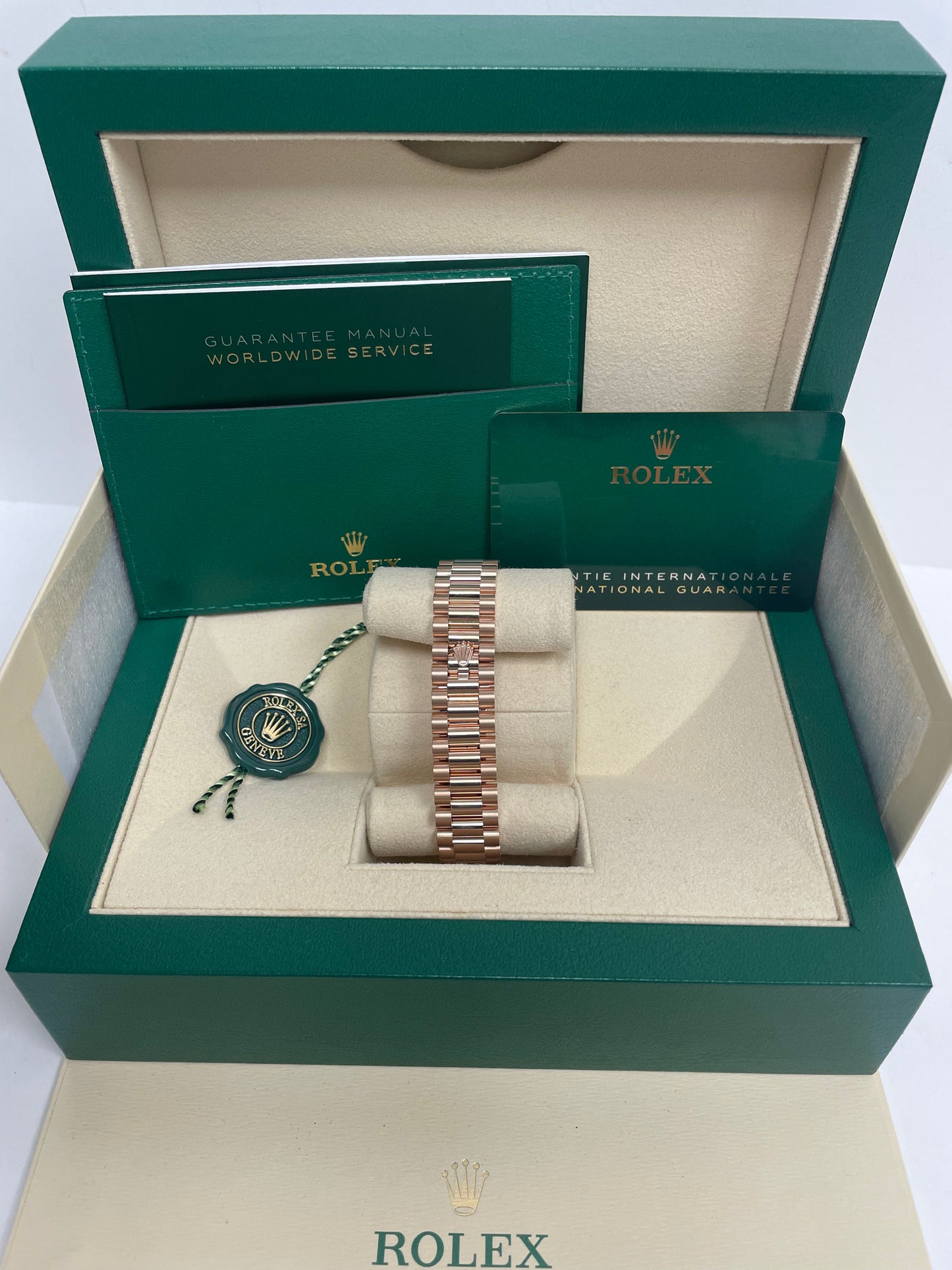 Rolex Everose Gold Datejust 31 Watch - Diamond Bezel - Rhodium Diamond Six Dial - President Bracelet  (Reference # 278285RBR)