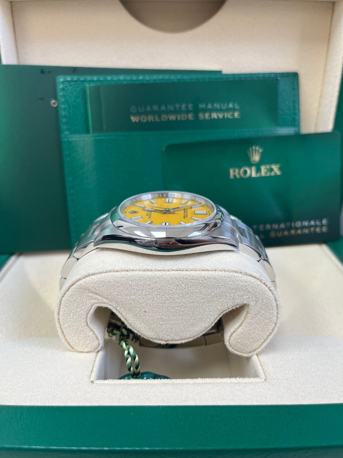 Rolex Oyster Perpetual 41 Stainless Steel/ Sunflower Yellow Dial/ Oyster Bracelet (Ref# 124300)