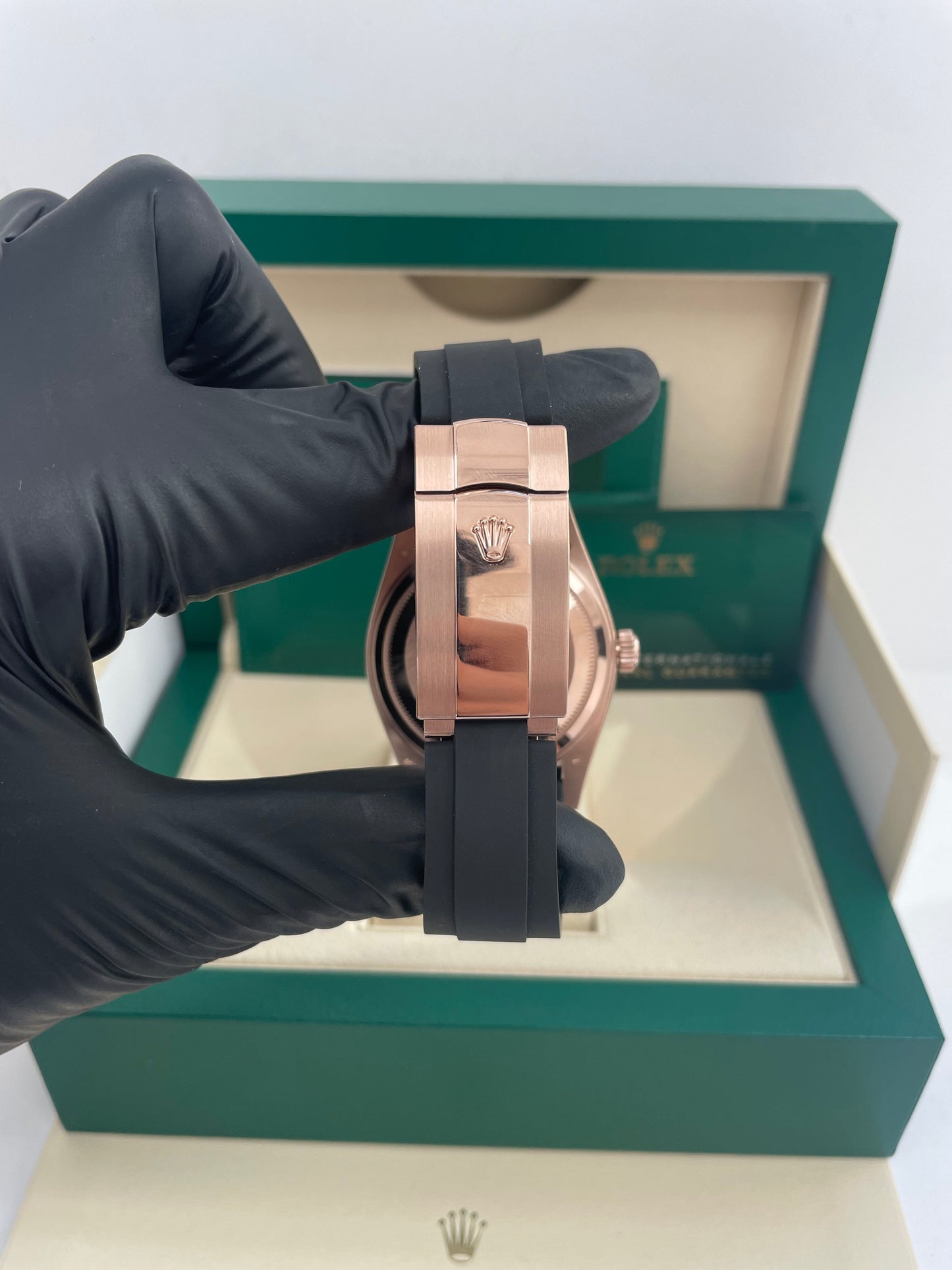 Rolex Sky-Dweller 42mm Rose Gold Chocolate Index Dial Oysterflex Bracelet (Ref # 326235)