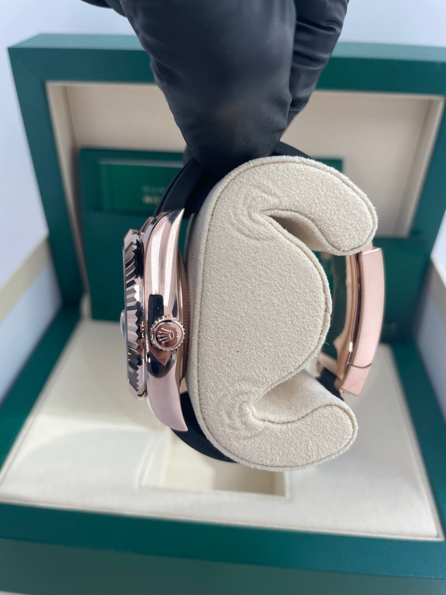 Rolex Sky-Dweller 42mm Rose Gold Chocolate Index Dial Oysterflex Bracelet (Ref # 326235)