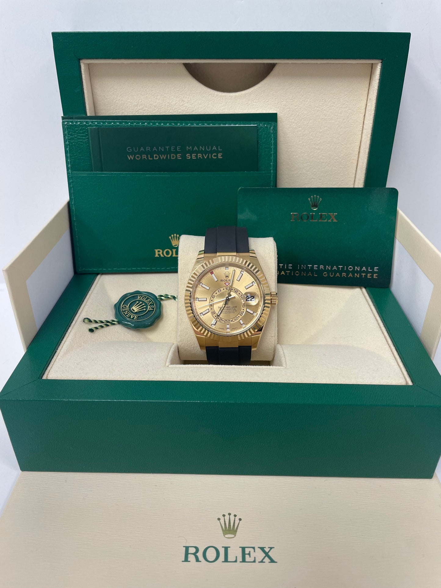 Rolex Sky-Dweller Yellow Gold - Champagne Index Dial - Oysterflex Bracelet - (Ref# 326238)