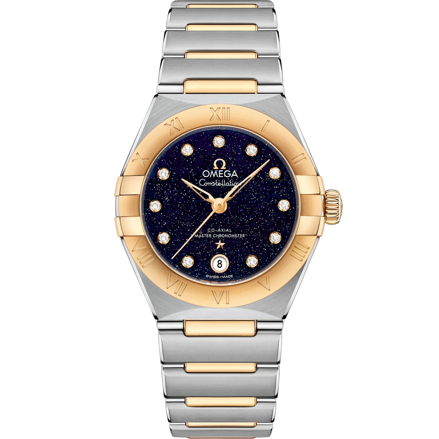 Omega Constellation 29 mm Blue Dial Stainless Steel and Sedna™ 18k Yellow Gold Bracelet 131.20.29.20.53.001
