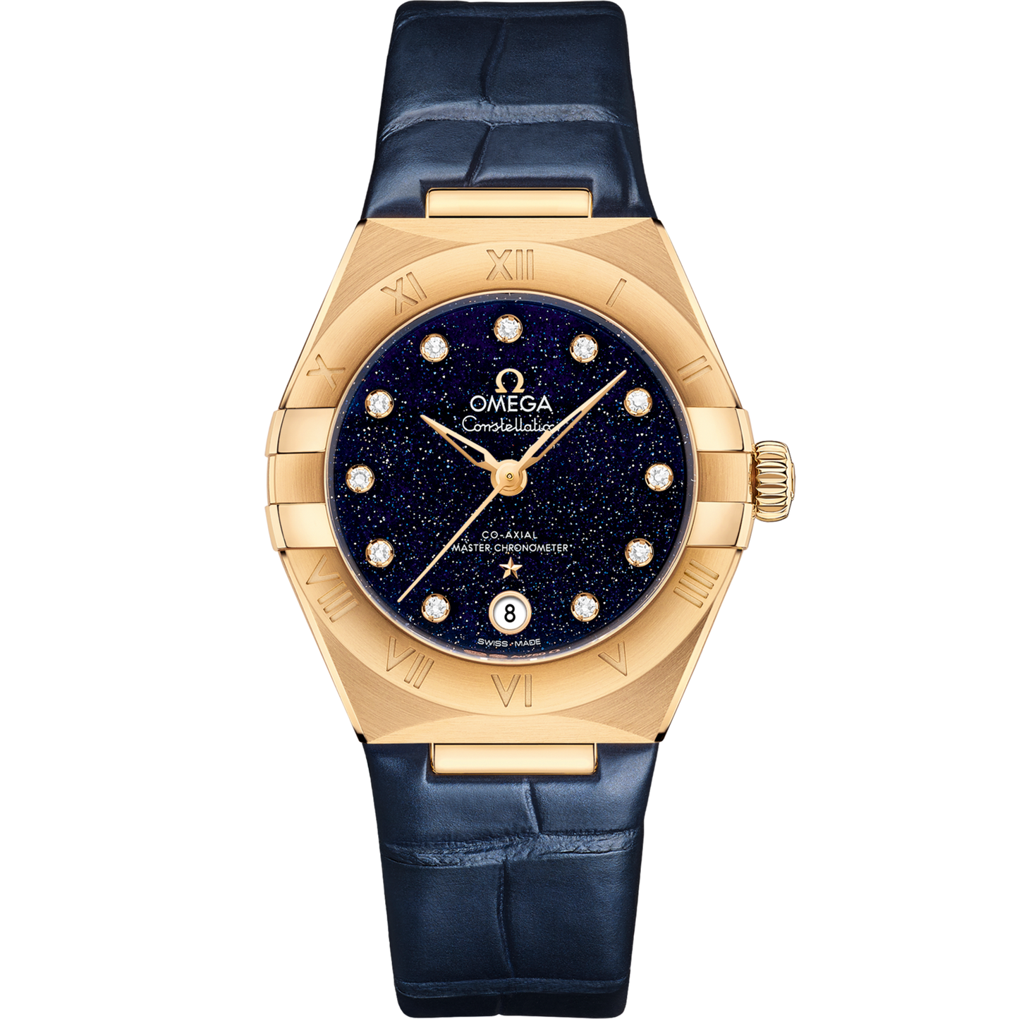 Omega Constellation 29 mm Blue Dial with Diamonds Sedna™ 18k Yellow Gold Strap 131.53.29.20.53.001