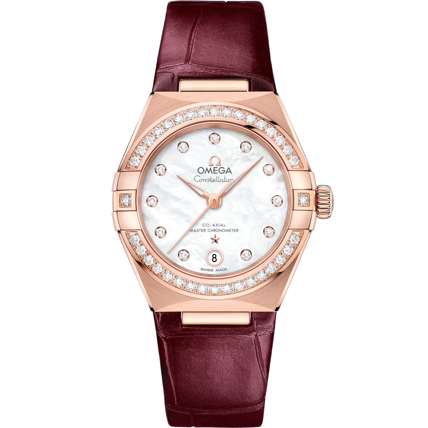 Omega Constellation 29 mm White Dial with Diamonds Sedna™ 18k Rose Gold Strap 131.58.29.20.55.002