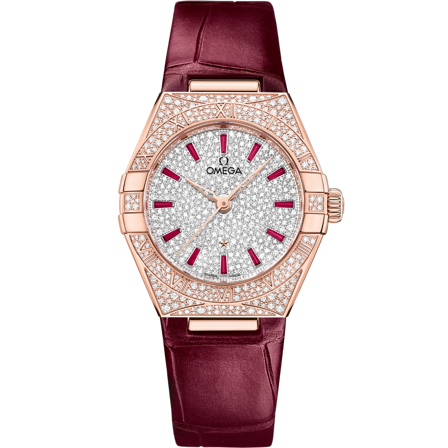 Omega Constellation 29 mm White Dial with Diamonds Sedna™ 18k Rose Gold Strap 131.58.29.20.99.001