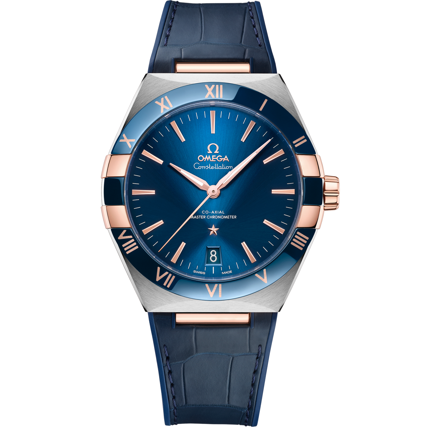 Omega Constellation 41 mm Blue Dial Stainless Steel ‑ Sedna™ 18k Rose Gold Strap 131.23.41.21.03.001
