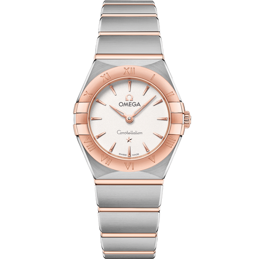 Omega Constellation 25 mm Silver Dial Stainless Steel and Sedna™ 18k Rose Gold Bracelet 131.20.25.60.02.001