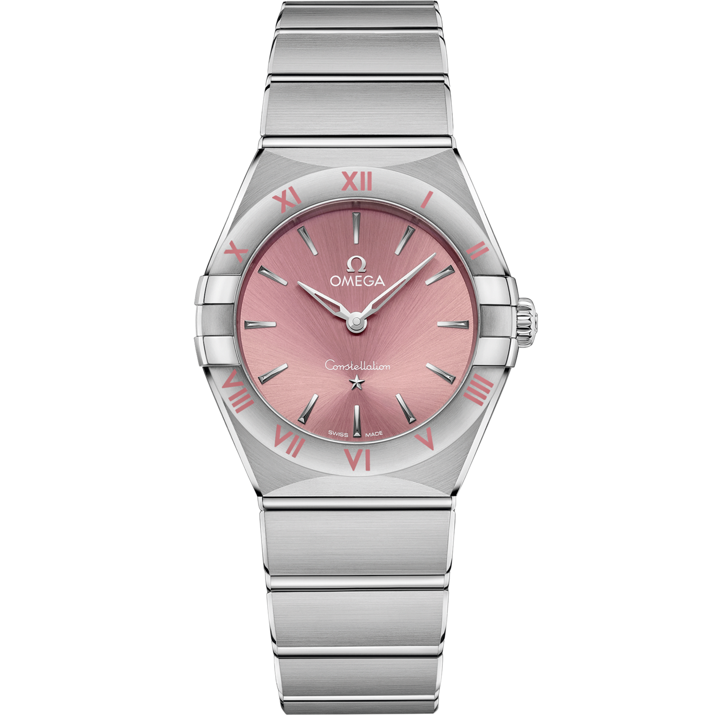 Omega Constellation 28 mm Pink Dial Stainless Steel Bracelet 131.10.28.60.11.001