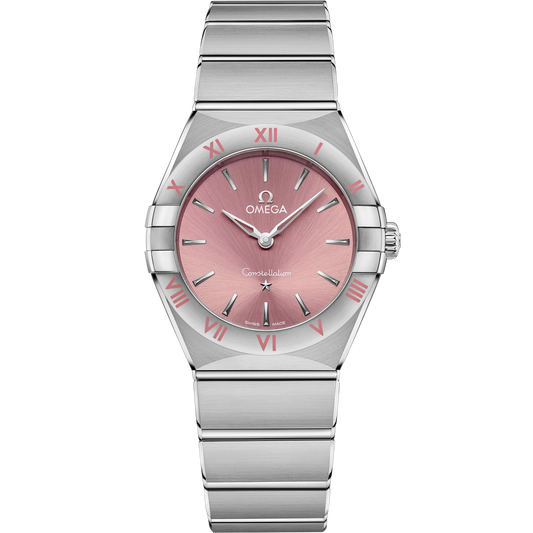 Omega Constellation 28 mm Pink Dial Stainless Steel Bracelet 131.10.28.60.11.001