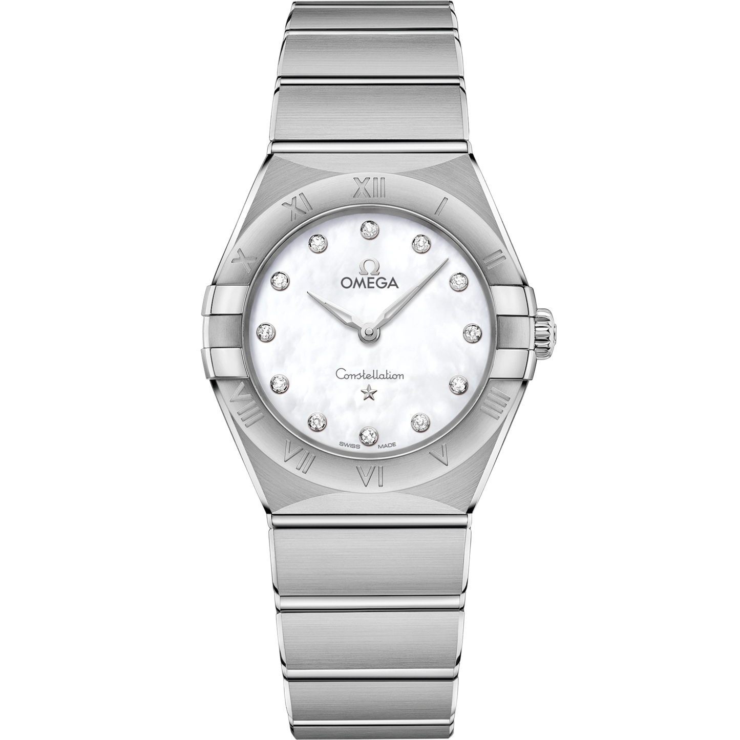 Omega Constellation 28 mm White Dial with Diamonds Stainless Steel Bracelet 131.10.28.60.55.001