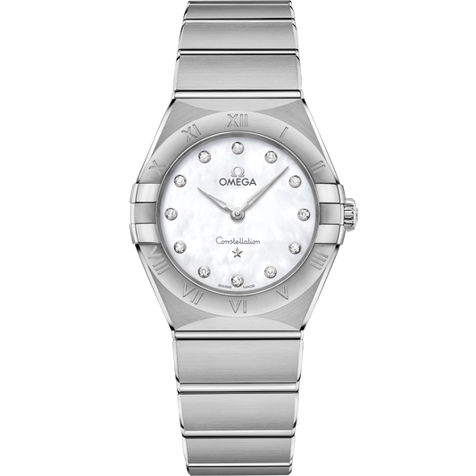 Omega Constellation 28 mm White Dial with Diamonds Stainless Steel Bracelet 131.10.28.60.55.001