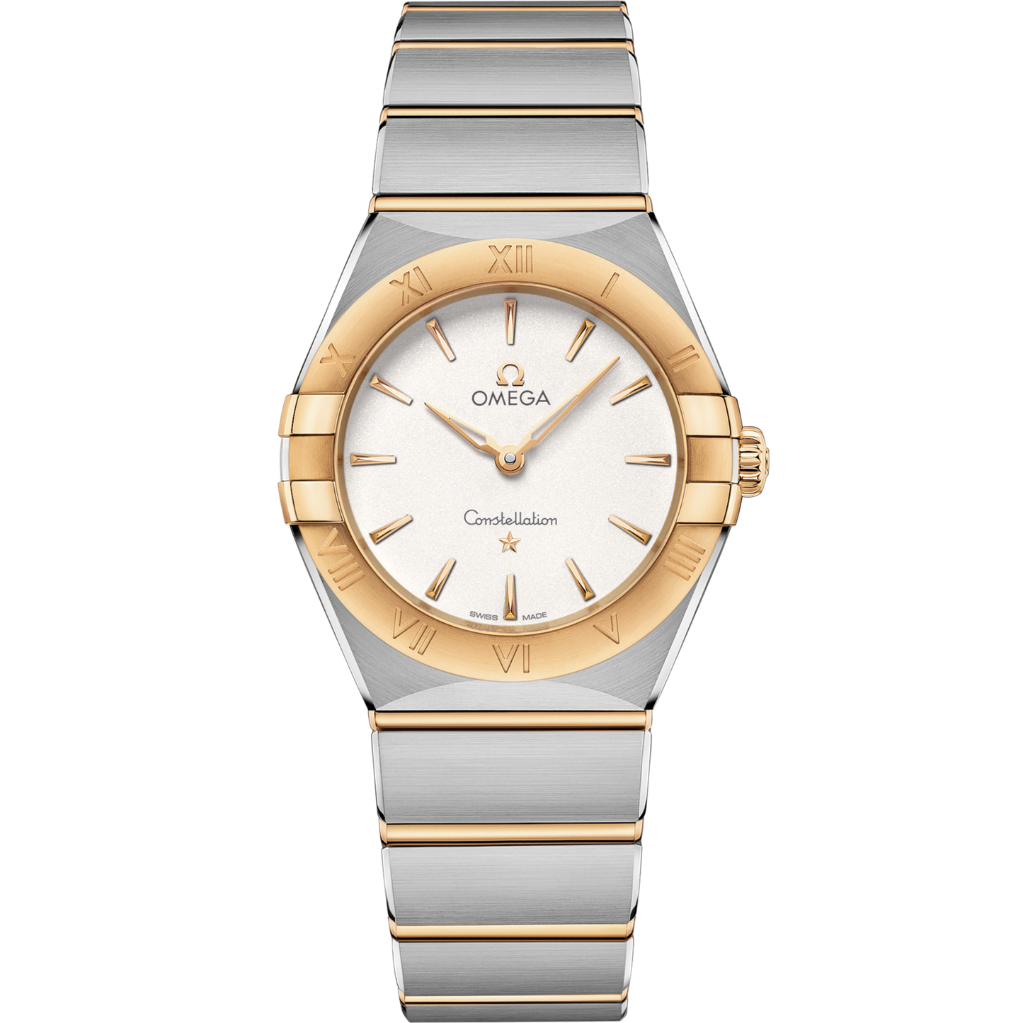 Omega Constellation 28 mm Silver Dial Stainless Steel Sedna™ 18k Yellow Gold Bracelet 131.20.28.60.02.002