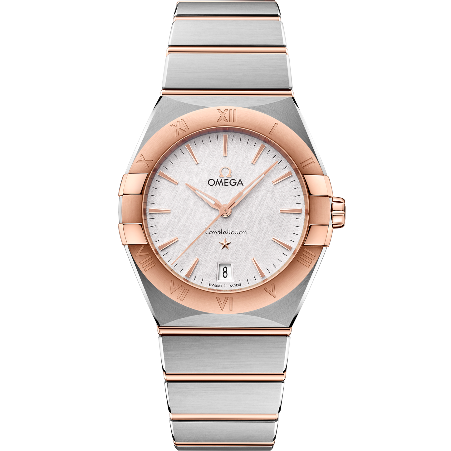Omega Constellation 36 mm Silver Dial Stainless Steel and Sedna™ 18k Rose Gold Bracelet 131.20.36.60.02.001