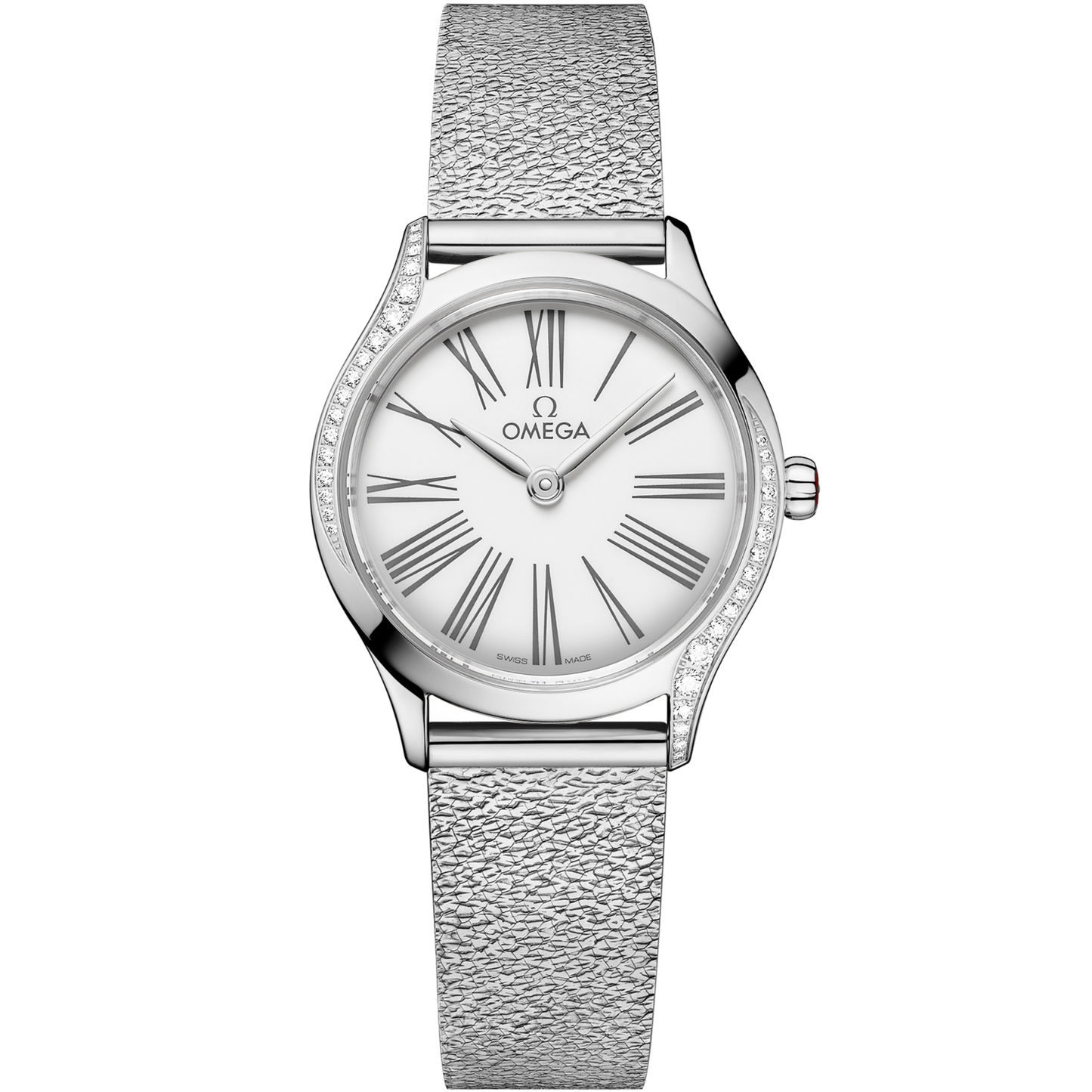 Omega De Ville Mini Trésor 26 mm White Dial with Diamonds  Stainless Steel Bracelet 428.15.26.60.04.001
