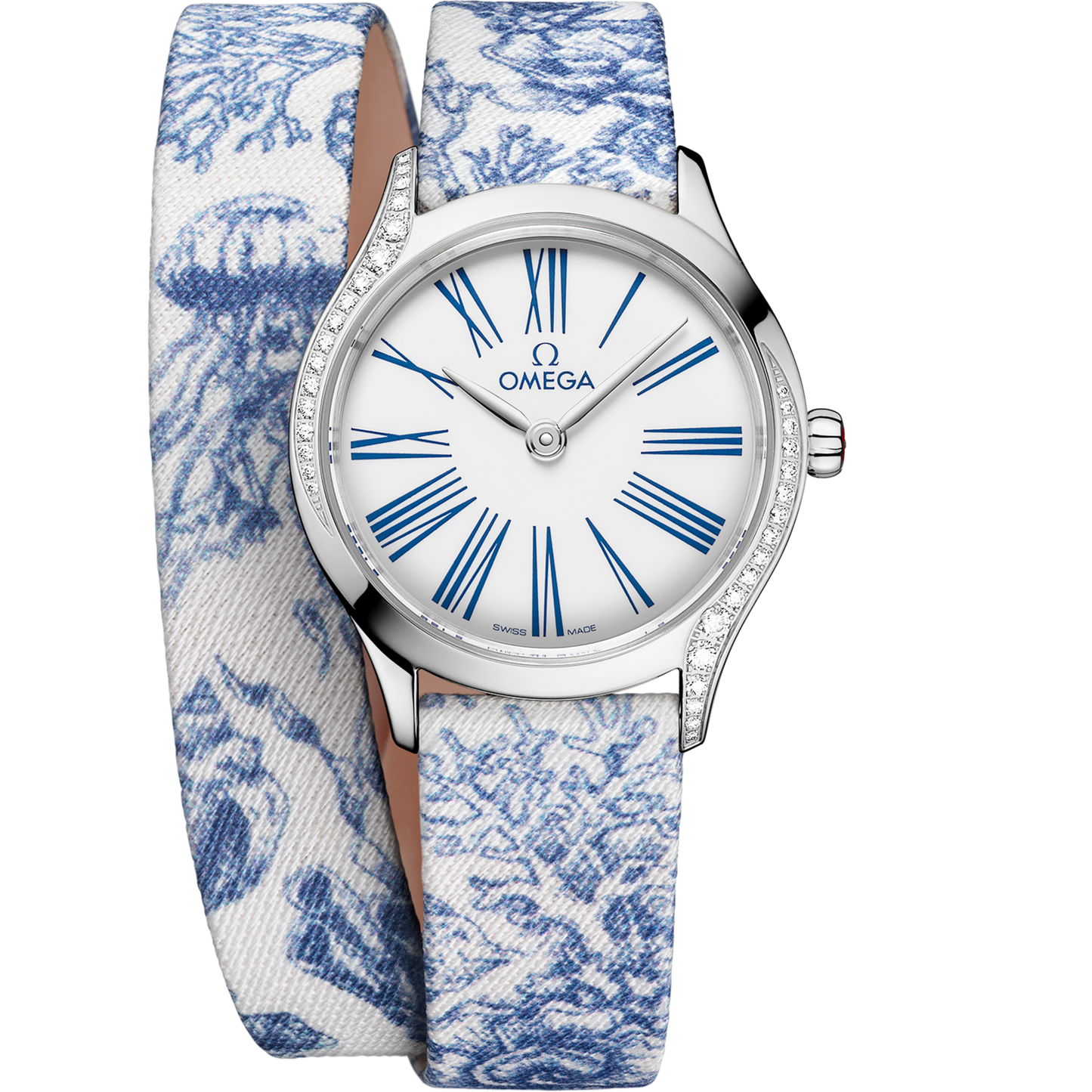 Omega De Ville Mini Trésor 26 mm White Dial with Diamonds  Stainless Steel Strap 428.17.26.60.04.001