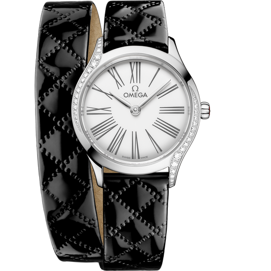 Omega De Ville Mini Trésor 26 mm White Dial with Diamonds  Stainless Steel Strap 428.17.26.60.04.007