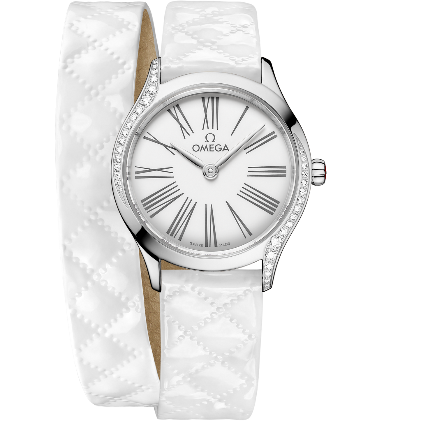 Omega De Ville Mini Trésor 26 mm White Dial with Diamonds  Stainless Steel Strap 428.17.26.60.04.008