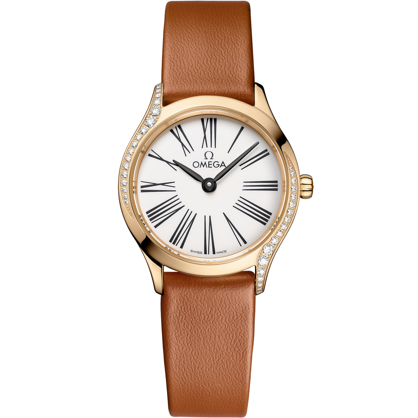 Omega De Ville Mini Trésor 26 mm White Dial  with Diamonds Moonshine™ 18k Rose Gold Strap 428.57.26.60.04.004