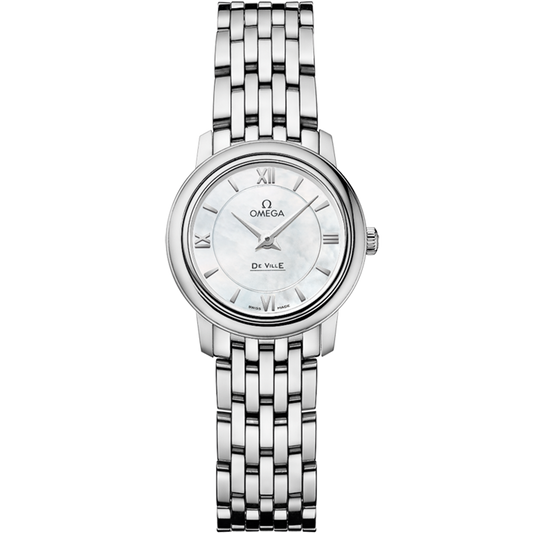 Omega De Ville Prestige 24.4 mm White Dial Stainless Steel Bracelet 424.10.24.60.05.001