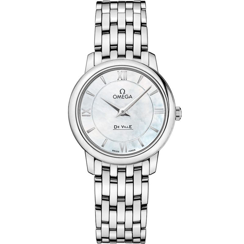 Omega De Ville Prestige 27.4 mm White Dial Stainless Steel Bracelet 424.10.27.60.05.001
