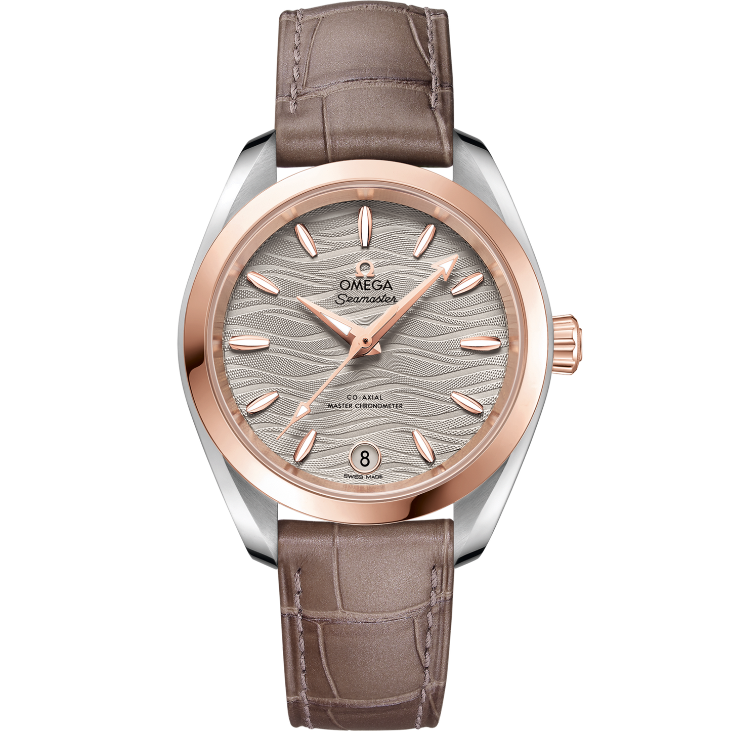 Omega Seamaster Aqua Terra 150M 34 mm Grey Dial Stainless Steel and Sedna™ 18k Rose Gold Strap 220.23.34.20.06.001