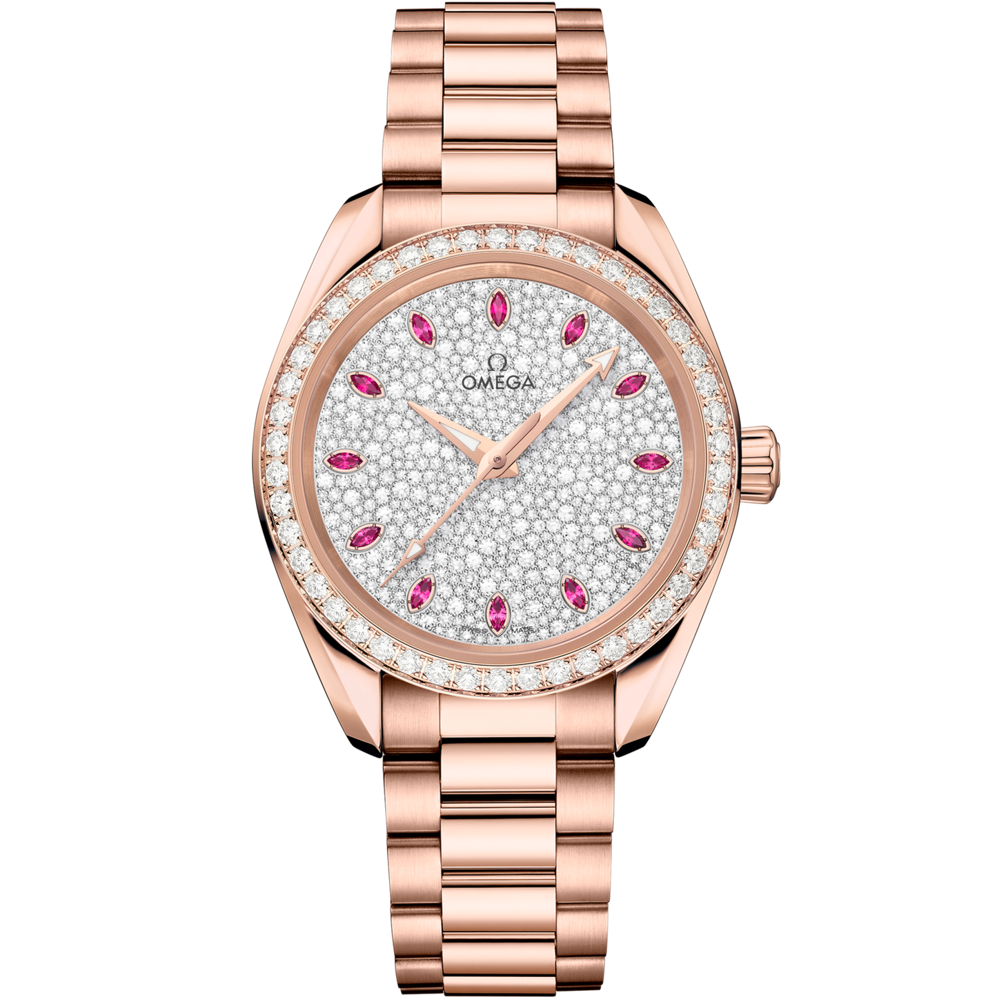 Omega Seamaster Aqua Terra 150M 34 mm Pink Dial with Diamonds Sedna™ 18k Rose Gold Bracelet 220.55.34.20.99.007