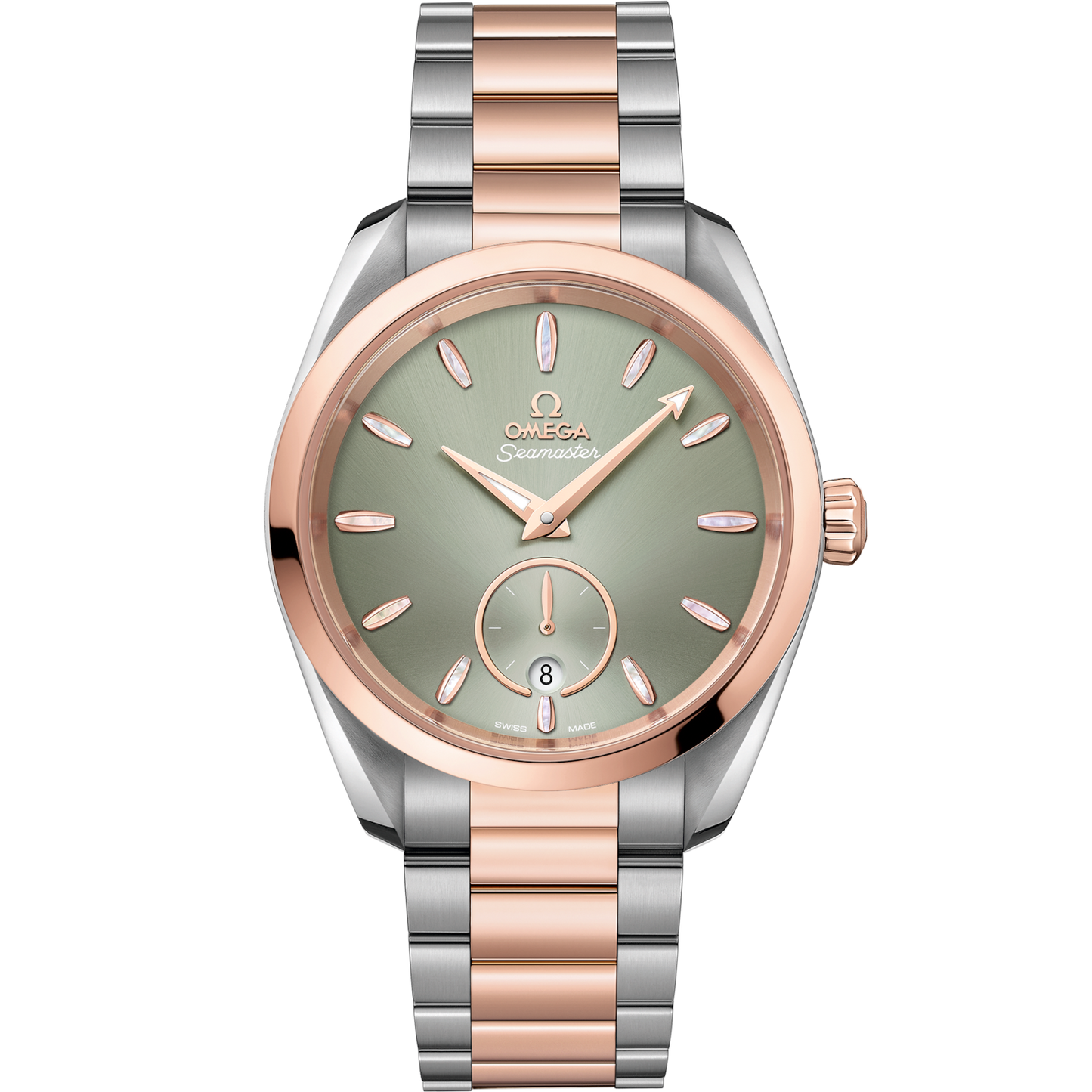 Omega Seamaster Aqua Terra 150M 38 mm Green Dial Stainless Steel and Sedna™ 18k Rose Gold Bracelet 220.20.38.20.10.001