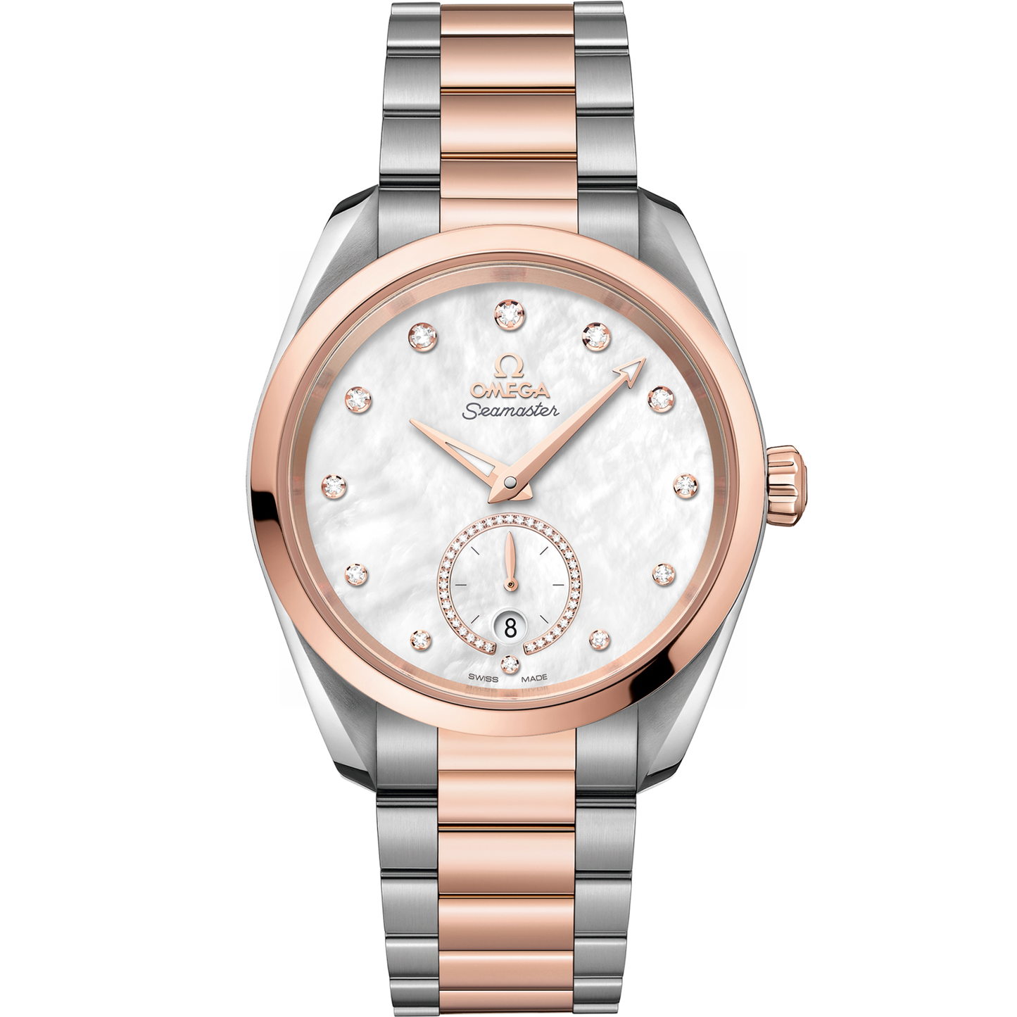 Omega Seamaster Aqua Terra 150M 38 mm White Dial Stainless Steel and Sedna™ 18k Rose Gold Bracelet 220.20.38.20.55.002