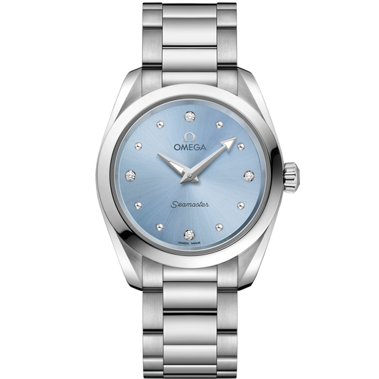 Omega Seamaster Aqua Terra 150M 28 mm Blue Dial with Diamonds Stainless Steel Bracelet 220.10.28.60.53.001
