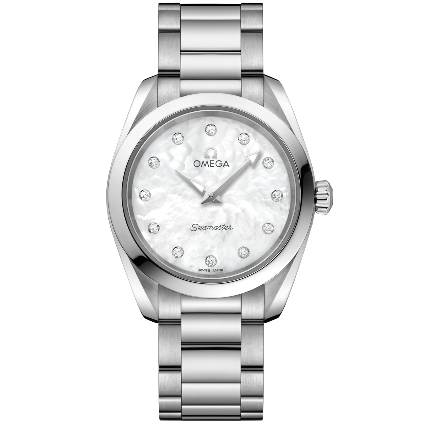Omega Seamaster Aqua Terra 150M 28 mm White Dial with Diamonds Stainless Steel Bracelet 220.10.28.60.55.001