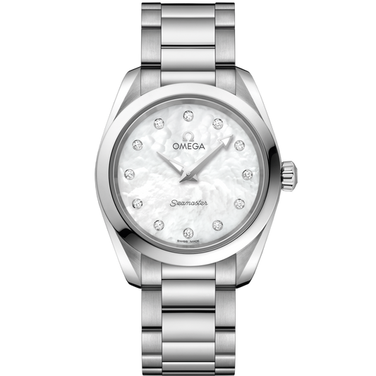 Omega Seamaster Aqua Terra 150M 28 mm White Dial with Diamonds Stainless Steel Bracelet 220.10.28.60.55.001