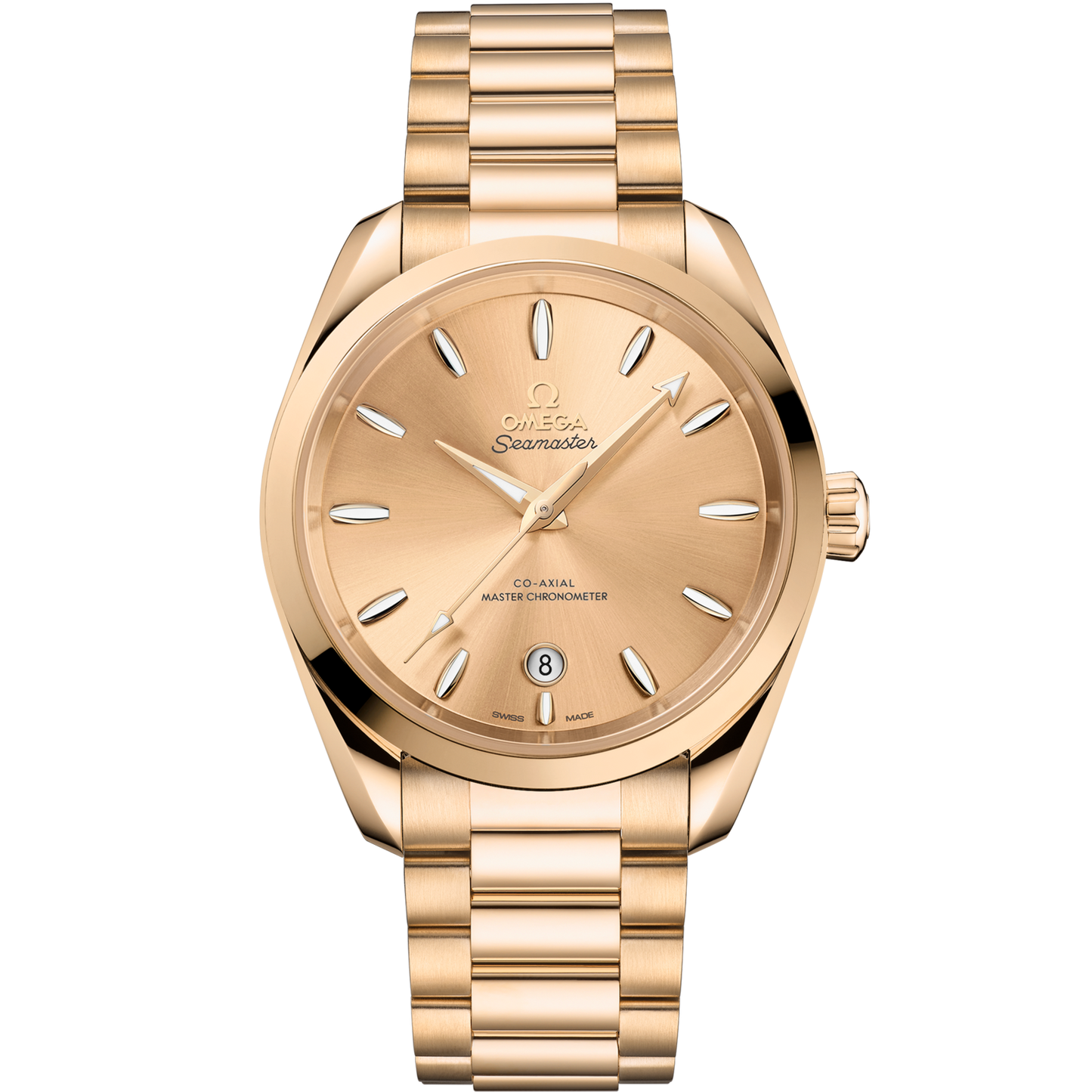 Omega Seamaster Aqua Terra Shades 38 mm Yellow Dial Stainless Steel and Sedna™ 18k Rose Gold Bracelet 220.50.38.20.08.001