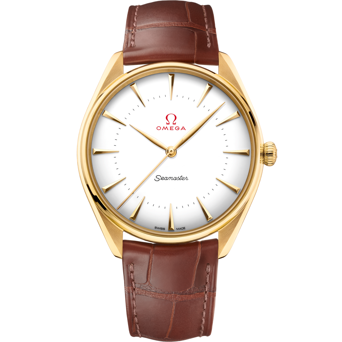 Omega Seamaster Olympic Official Timekeeper 39.5 mm White Dial 18k Yellow Gold Strap 522.53.40.20.04.001