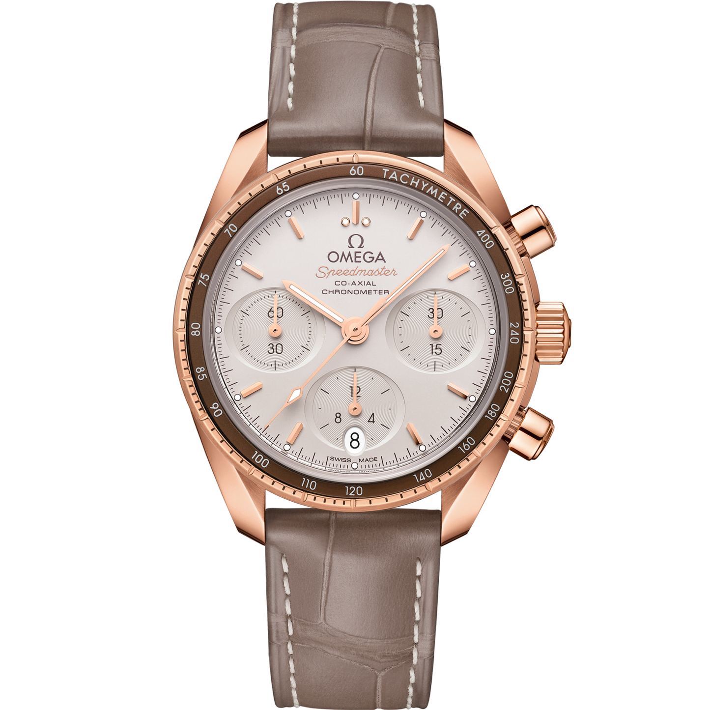 Omega Speedmaster 38 Silver Dial 38 mm Sedna™18k Rose Gold Strap 324.63.38.50.02.003