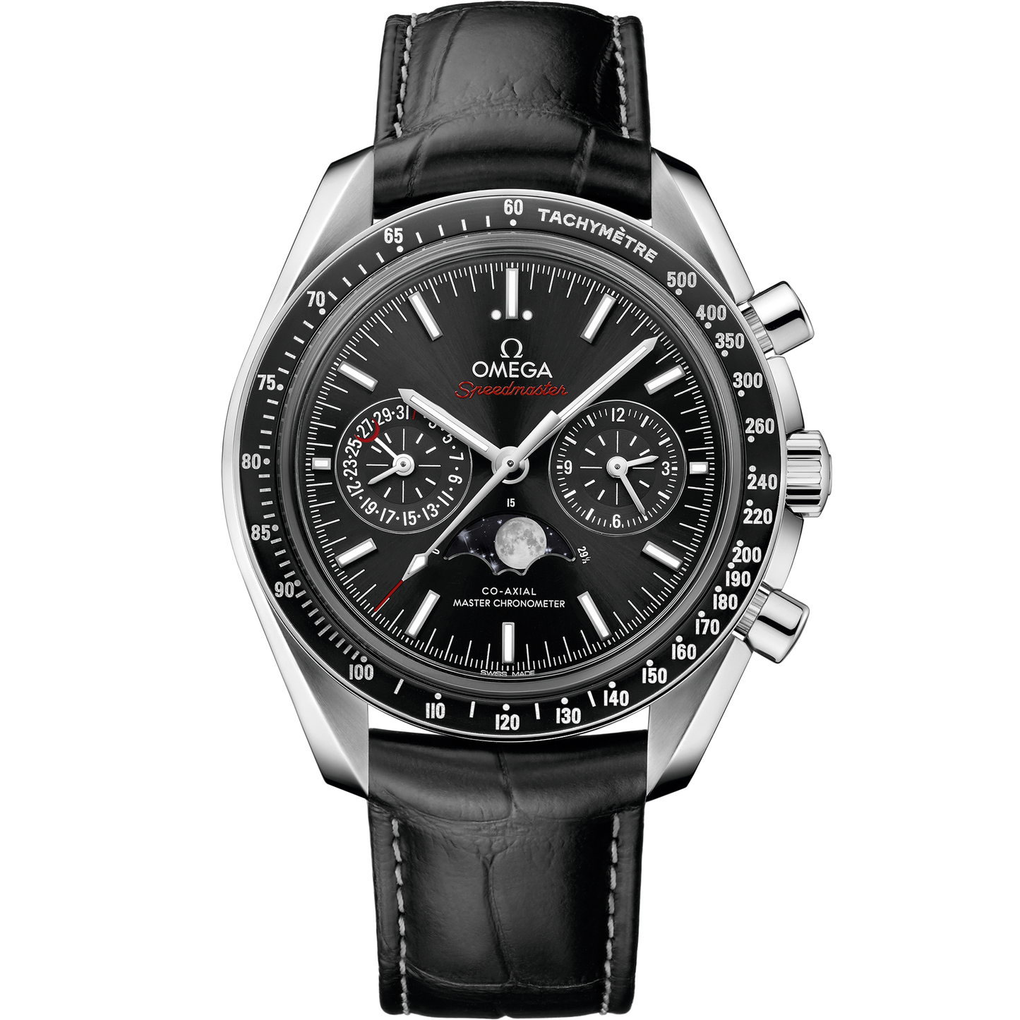 Omega Speedmaster Moonphase Black Dial 44.25 mm Stainless Steel Strap 304.33.44.52.01.001