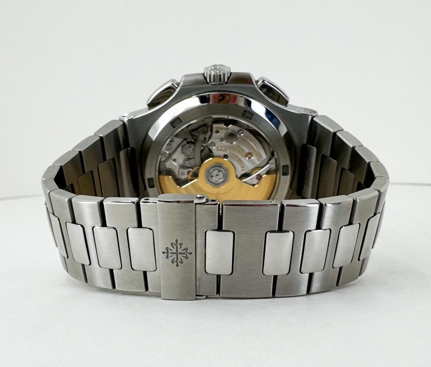 Patek Philippe 40.5mm Nautilus Travel Time Chronograph Watch Black Dial 5990/1A