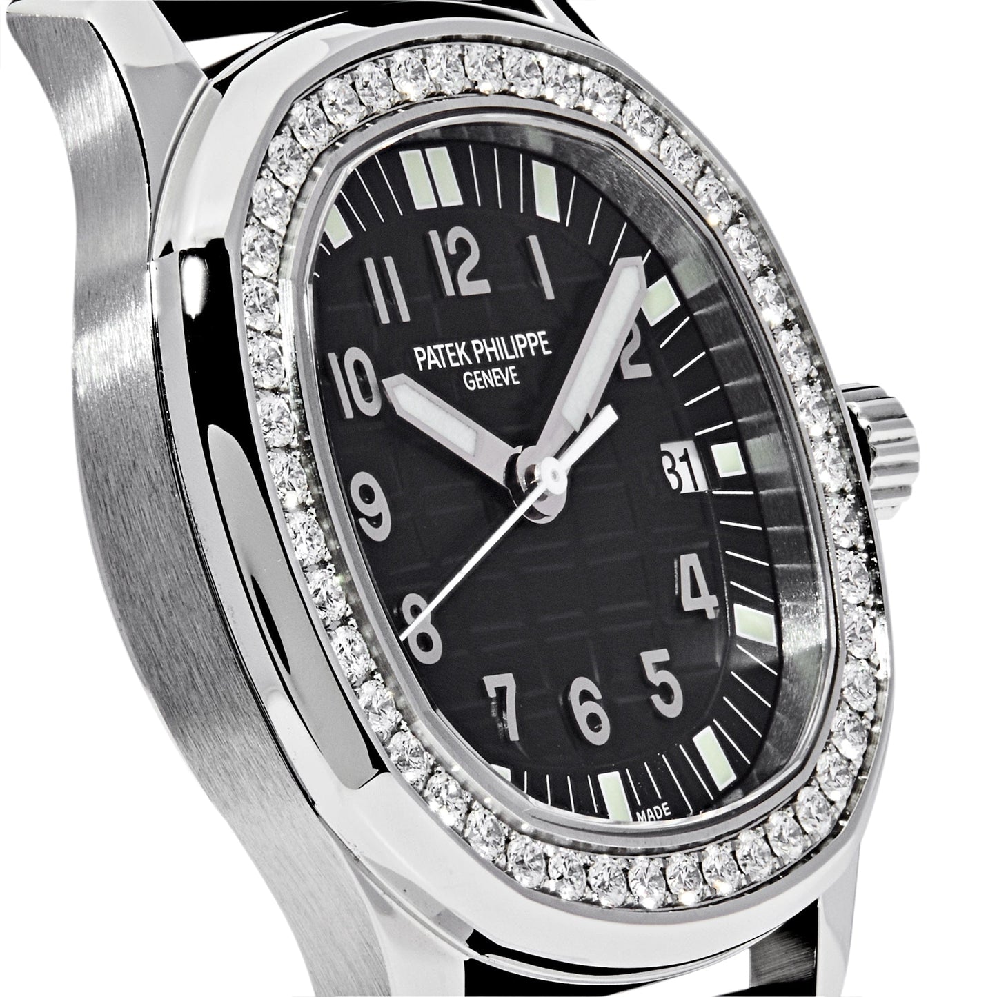 Patek Philippe Aquanaut 5067A-001 'Ladies' Stainless Steel Black Dial Diamond Bezel