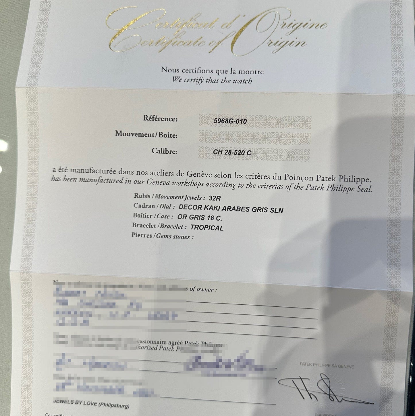 Patek Philippe Aquanaut 5968G-010 Chronograph White Gold Khaki Green Dial (2021)