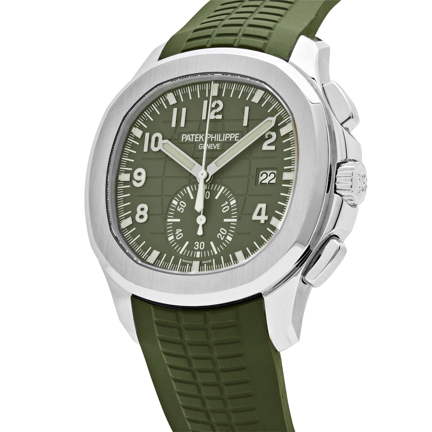 Patek Philippe Aquanaut 5968G-010 Chronograph White Gold Khaki Green Dial Uncut