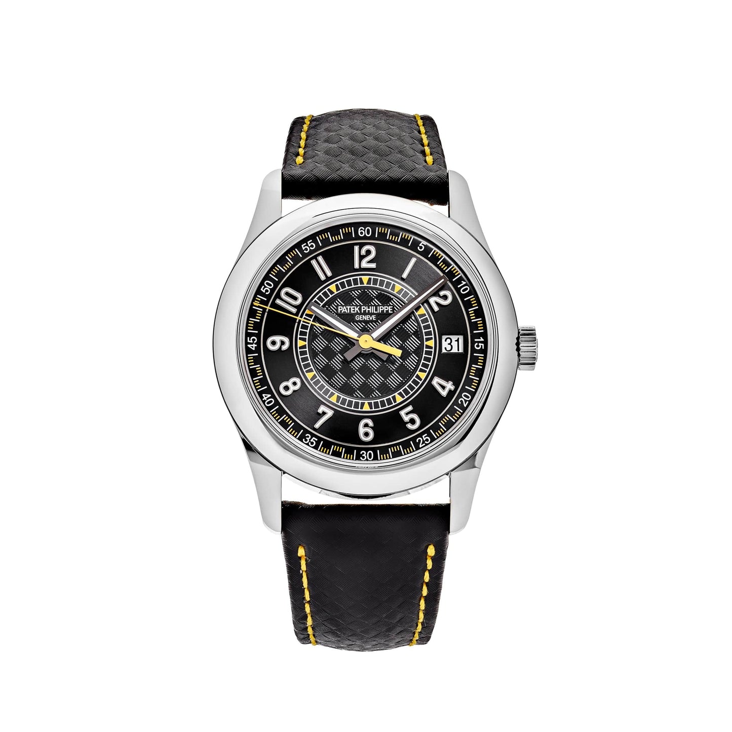 Patek Philippe Calatrava 6007G-001 White Gold Black Dial Yellow Accents (2023)