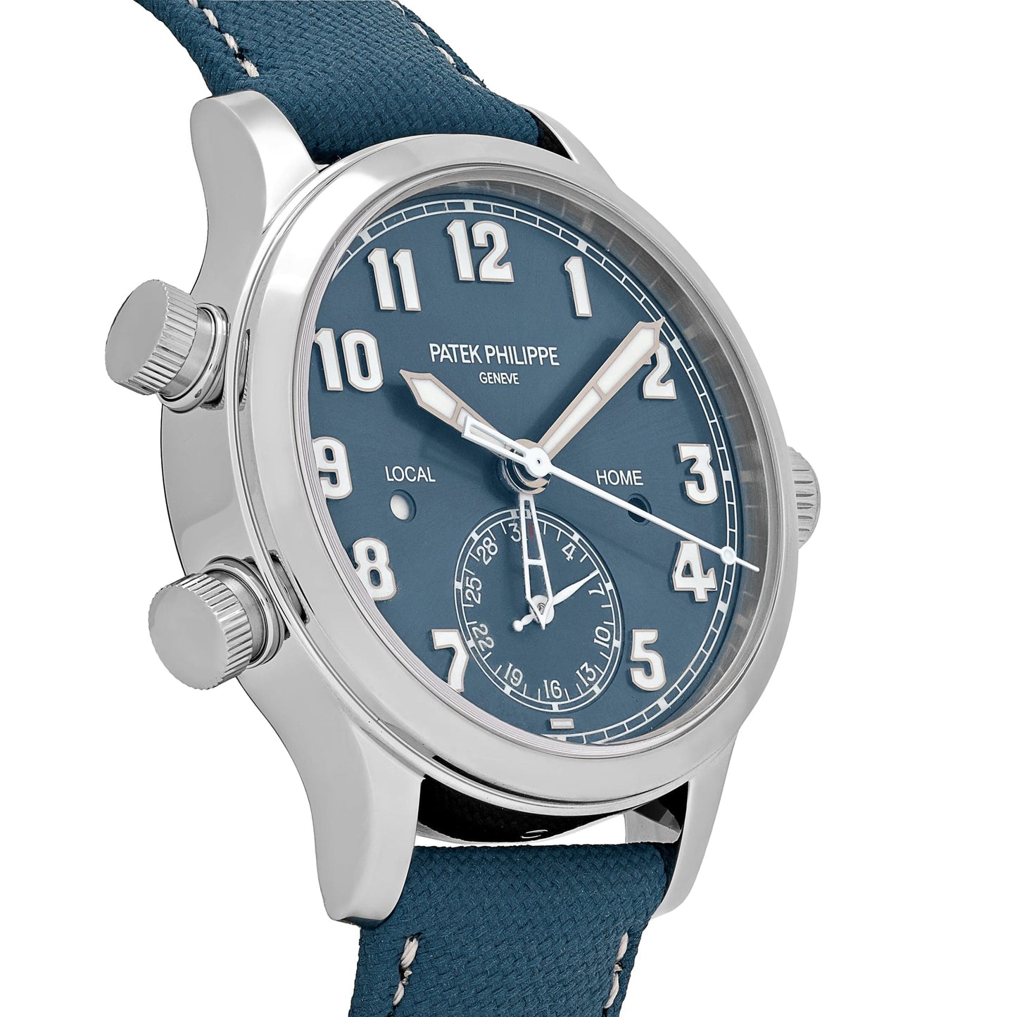 Patek Philippe Calatrava 7234A-001 'Pilot' Travel Time Stainless Steel Blue-Grey Dial Singapore Edition (2019)
