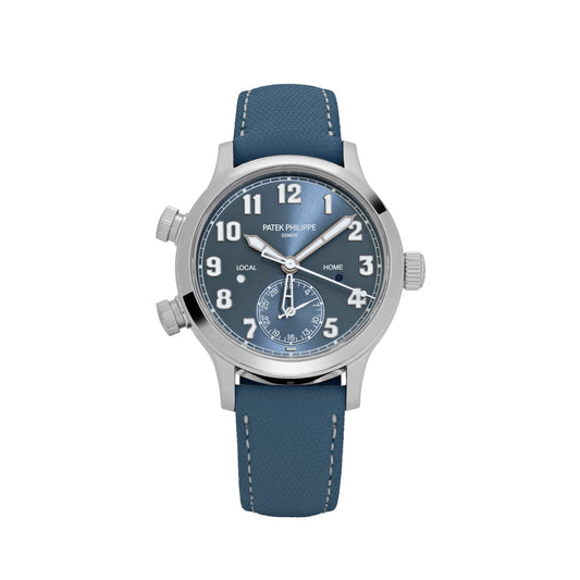 Patek Philippe Calatrava 7234A-001 'Pilot' Travel Time Stainless Steel Blue-Grey Dial Singapore Edition (2019)