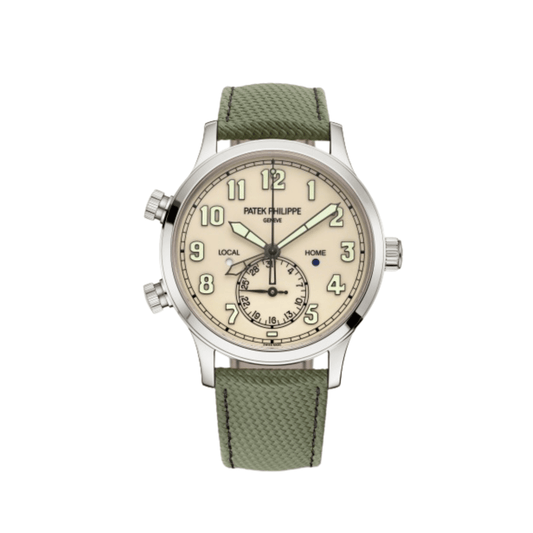 Patek Philippe Calatrava Pilot Travel Time 5524G-010 White Gold Ivory Dial Composite Strap (2025)