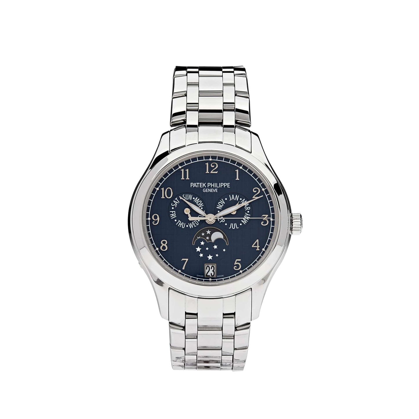 Patek Philippe Complications 4947/1A-001 Annual Calendar Moon Phases Stainless Steel Blue Dial